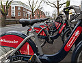 TQ3179 : Santander Cycles on Borough Road by David P Howard