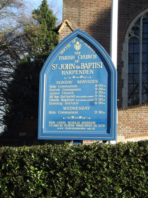 St.John the Baptist Church sign