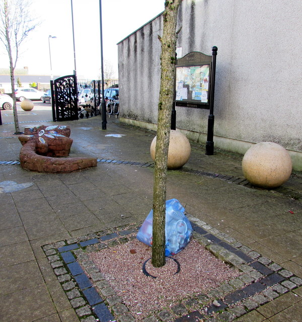 Crocodile in a public area in Brynmawr town centre