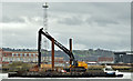 J3675 : Workboats and pontoon, Belfast harbour (March 2016) by Albert Bridge