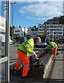 SX9163 : Painting seats by the harbour, Torquay by Derek Harper