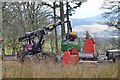 NT2741 : Harvester with fuel tanks, Glentress Forest by Jim Barton