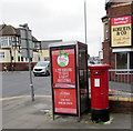 ST3087 : King George V pillarbox and a BT phonebox, Handpost, Newport by Jaggery