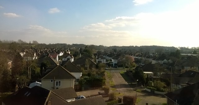 Manordene Close, Thames Ditton, from the railway