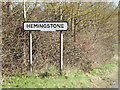 TM1454 : Hemingstone Village Name sign by Geographer