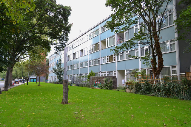 Rear of Caspian Street flats and maisonettes, Camberwell