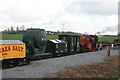 SK2406 : Statfold Barn Railway - goods train at the new halt by Chris Allen