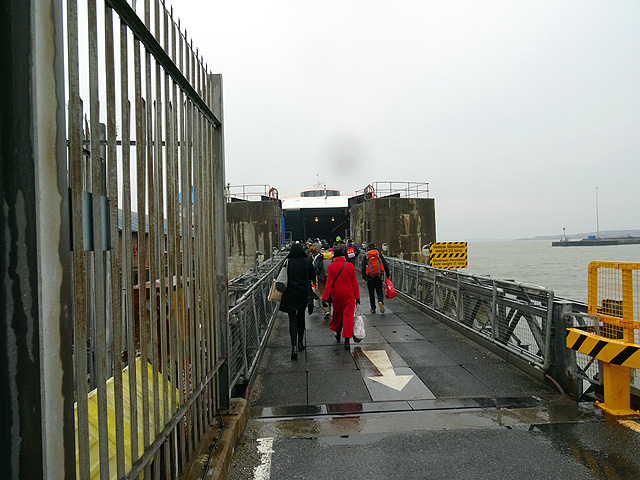 Boarding the 'Jonathan Swift' ferry at Holyhead