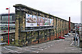 NY4055 : Wall at the back of Carlisle Railway Station by Rose and Trev Clough