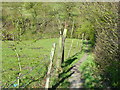 SE0927 : The Calderdale Way approaching the footbridge over Shibden Brook, Northowram by Humphrey Bolton