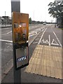 SZ1294 : Strouden Park: damaged pelican crossing console on Castle Lane by Chris Downer