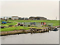 SJ4979 : Manchester Ship Canal, Landing Stage at Frodsham Marsh Farm by David Dixon