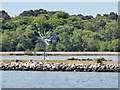 SZ0388 : Wind Monitor on the Wall of Brownsea Island Lagoon by David Dixon