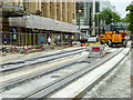 SJ8398 : Metrolink Second City Crossing Work Outside the Royal Exchange on Cross Street by David Dixon