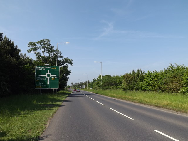 A1066 Mundford Road & Roadsign