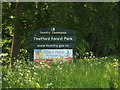 TL8685 : Thetford Forest Park sign by Geographer