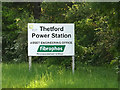 TL8586 : Thetford Power Station sign by Geographer