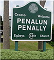 SS1198 : Bilingual Croeso/Welcome Penalun/Penally sign by Jaggery