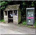 SO5818 : Kerne Bridge bus shelter and a BT phonebox, Bishopswood by Jaggery