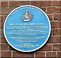 SJ9496 : Blue plaque: The Cotton Tree by Gerald England