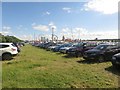 NZ2466 : Temporary car park, Newcastle Town Moor by Graham Robson