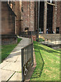 SP3378 : Wheelchair ramp up to the cathedral entrance, Coventry  start of the handrail by Robin Stott