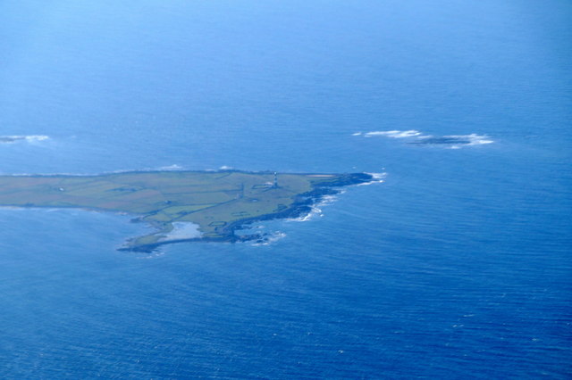 Dennis Ness, North Ronaldsay, from the air