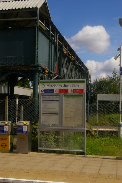 Mitcham Junction station: looking from the tram platforms towards the rail platforms