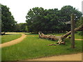 TQ2172 : Signpost and path in Richmond Park by Malc McDonald