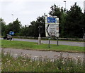 ST2885 : A48 and M4 direction signs in the west of Newport by Jaggery