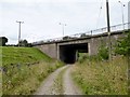 SJ8243 : M6 bridge over Lymes Road by Jonathan Hutchins