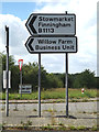 TM0474 : Roadsigns on the B1113 Rectory Hill by Geographer