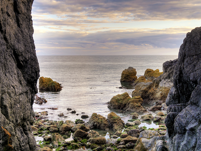 Irish Sea Through the Rocks