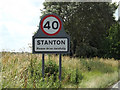 TL9773 : Stanton Village Name sign on the A143 Bury Road by Geographer