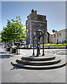 NX0660 : Queen Victoria Jubilee Drinking Fountain and the Castle of St John, Stranraer by David Dixon