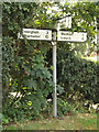 TM0271 : Roadsign on Finningham Road by Geographer