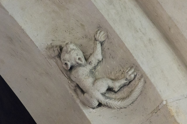 Tower arch carving, St Helen's church, Plungar