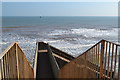 SX9777 : Footbridge over the railway, leading to the sea wall north of Dawlish by Robin Stott