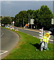 SJ7154 : IRIS bicycle on the grass strip in the middle of the A534 Crewe Road, Crewe by Jaggery