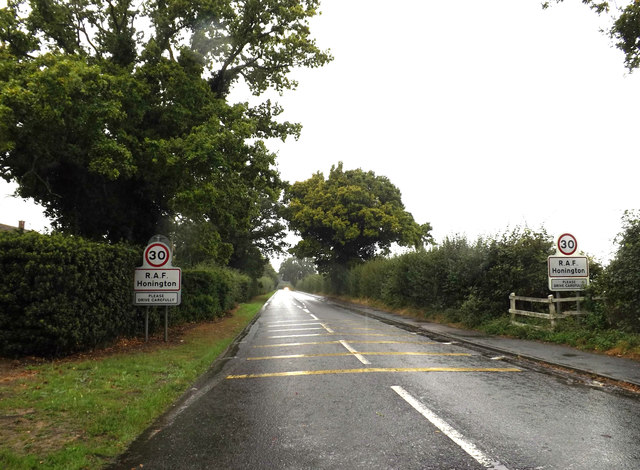 Entering RAF Honington on Green Lane