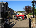 ST5696 : Old Massey Ferguson tractor named Muddy outside Hanley Farm Shop by Jaggery