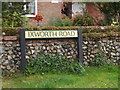 TL8972 : Ixworth Road sign by Geographer