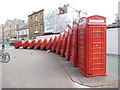 TQ1869 : Sloping Telephone Boxes, Kingston Upon Thames (2) by David Hillas