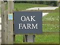 TL9167 : Oak Farm sign by Geographer