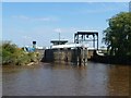 SE6828 : Lock with radial gates, Barmby Tidal Barrage by Christine Johnstone