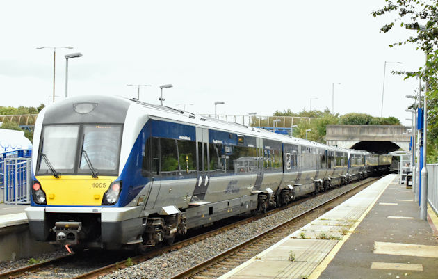 NIR six-car set, Titanic Quarter station, Belfast - September 2016(1)