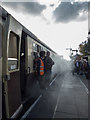 SP7500 : Coaches at Station, Chinnor, Oxfordshire by Christine Matthews