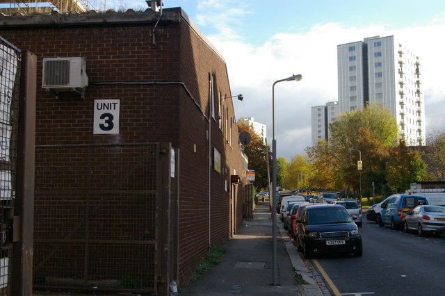 Industrial estate and blocks of flats, Granville Road, NW2