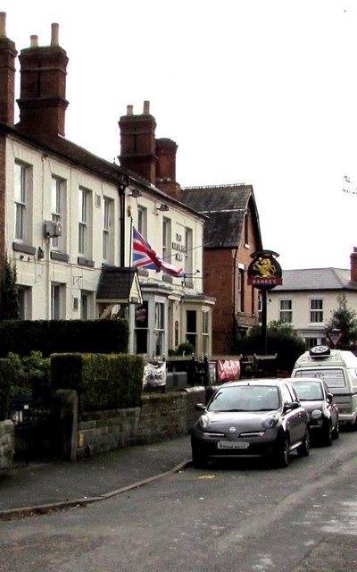 Flying the flag in Station Street, Droitwich