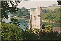 SW8435 : St Just in Roseland:church and creek, 1993 by Derek Harper